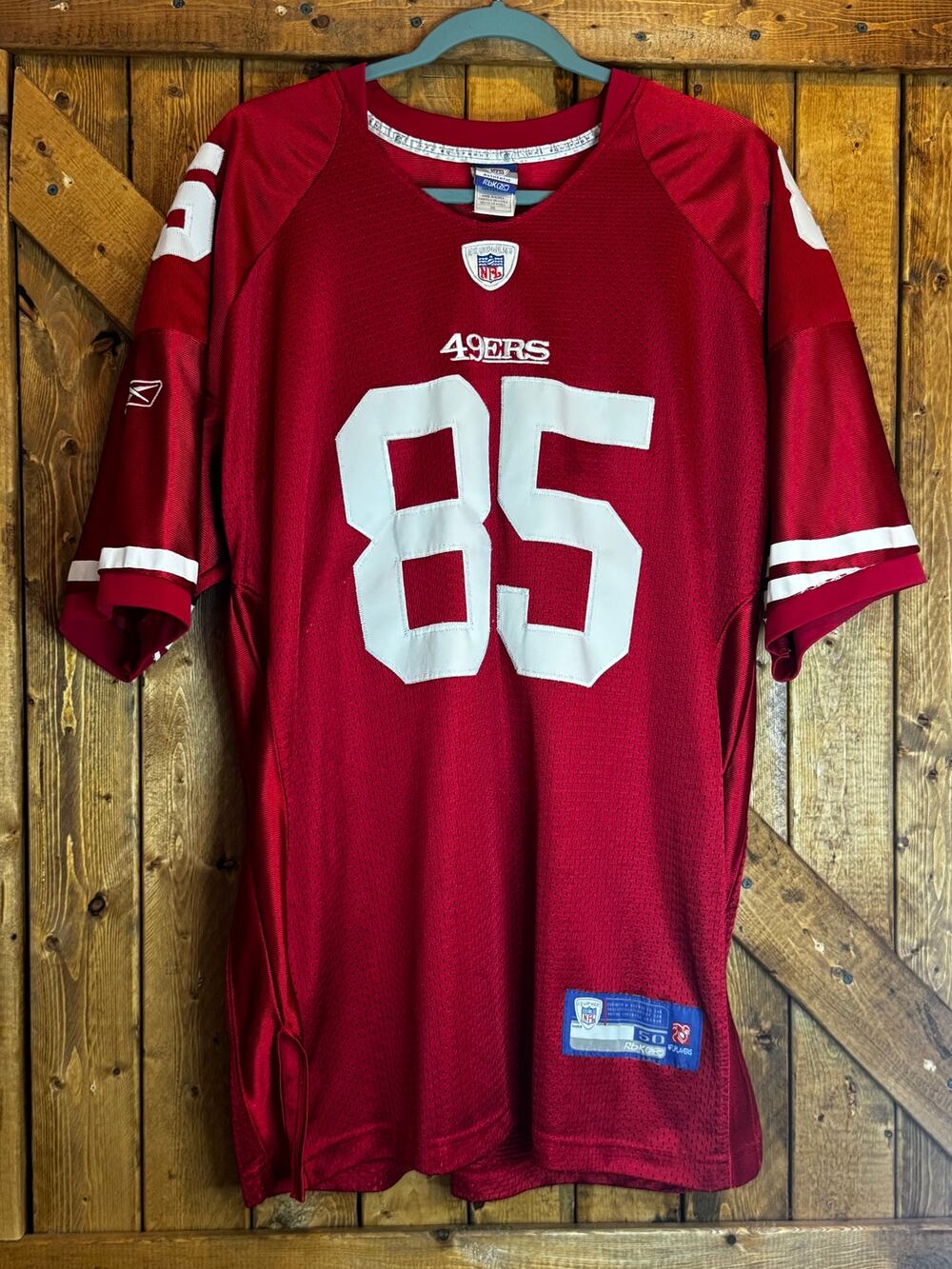 VTG San Fransisco 49ers football Jersey Reebok #85 Athletic NFL 50 L/XL Vernon